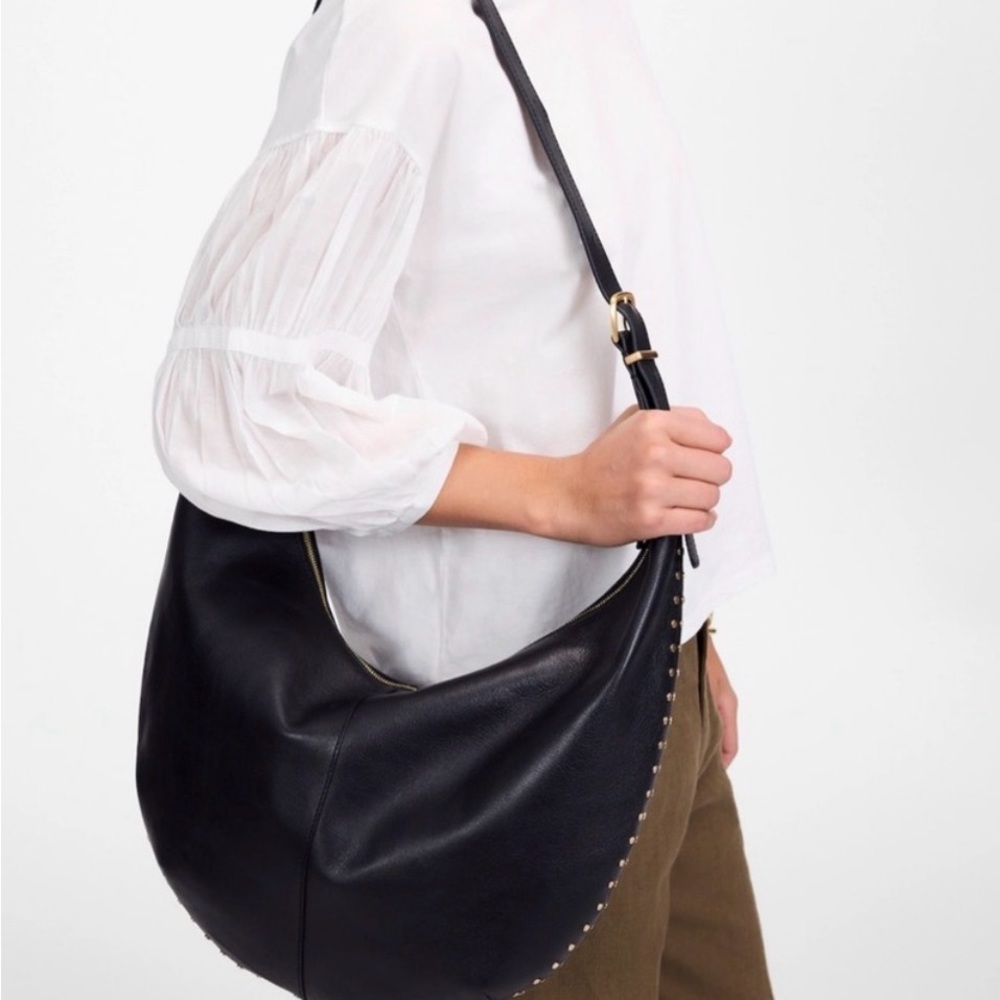 Madewell Black Leather Hobo Bag